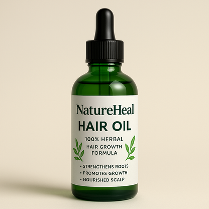🌿 NatureHeal Herbal Hair Oil – 100% Natural Care for Strong, Shiny & Healthy Hair